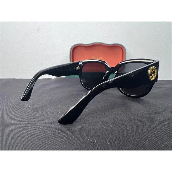 Gucci Acetate Square Frame Sunglasses GG0142SA-001 Black - Picture 9 of 16